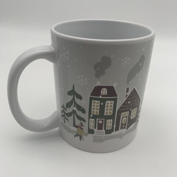 Designpac Coffee Tea Mug Winter Snowy Neighborhood Scene Lt Gray White 10oz - Picture 6 of 11